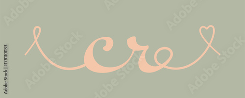 CR initial wedding monogram calligraphy vector illustration. Hand drawn lettering c and r love logo design for valentines day poster, greeting card