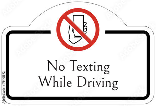 No phone use while driving sign no texting while driving