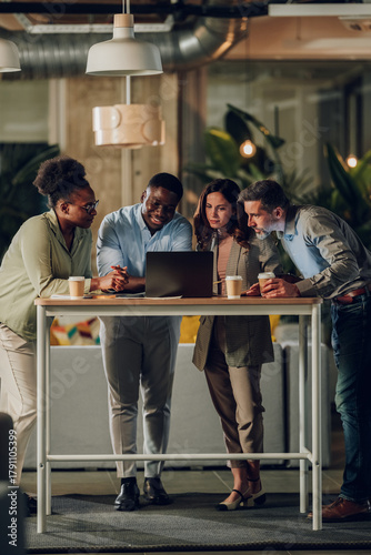 Diverse business team collaborating during office meeting