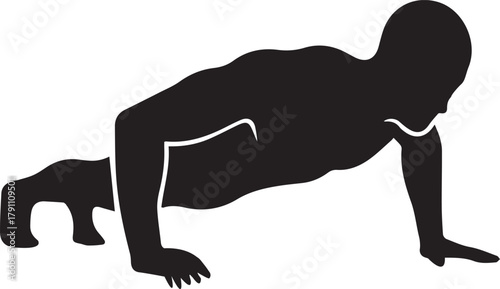 Push-up position icon silhouette