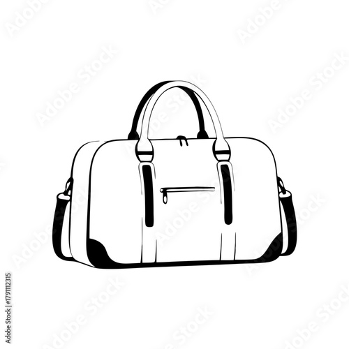 Isolated weekender bag illustration, minimalist style, for getaways