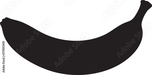 Isolated Banana Silhouettes Stock Illustration of Simple Fruit Shape on White Background