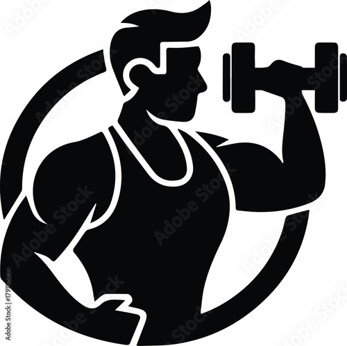 Weight lifting barbell silhouette icon