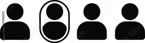 user selected icon set showing one highlighted figure among other users