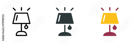 lamp vector table lamp icon pack line icon gray fill and colorful