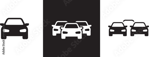 car icon front single and group cars traffic vector signs for ui