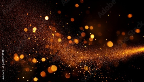 Orange Particles On Black Background