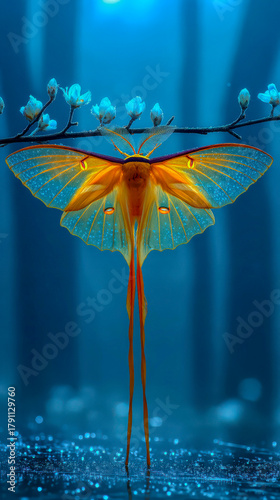 Comet moth on branch