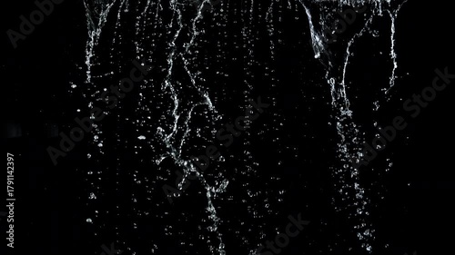 Super Slow Motion Shot of Water Shower . Filmed on High Speed Cinematic Camera at 1000 Frames per Second