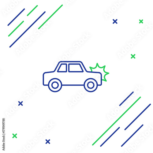 Line Car icon isolated on white background. Insurance concept. Security, safety, protection, protect concept. Colorful outline concept. Vector