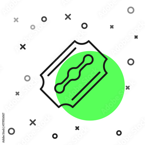 Black line Blade razor icon isolated on white background. Vector