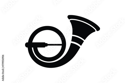 Elegant musical instrument classic horn icon vector graphic design