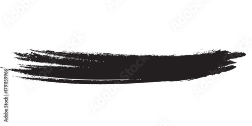 Abstract black paint brush stroke texture on white background. Grunge artistic ink smear for modern design, posters, banners, backgrounds, typography, and creative digital artwork
