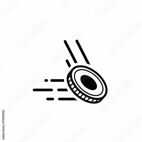 Fast spinning disc with dynamic lines illustrating motion. The fast spinning disc emphasizes speed and energy, making it ideal for sports and activity-related promotions.