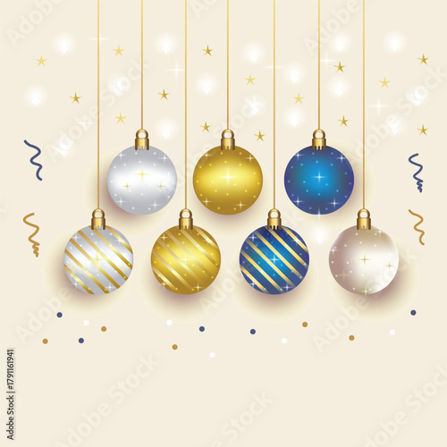 christmas background with balls