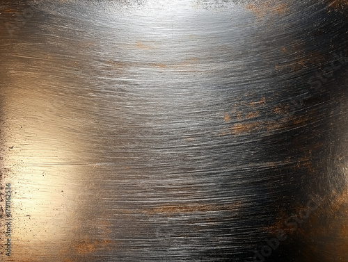 Distressed and Dirty Industrial Metal Surface Texture - Polished Chrome Shiny Metal Surface Close-up