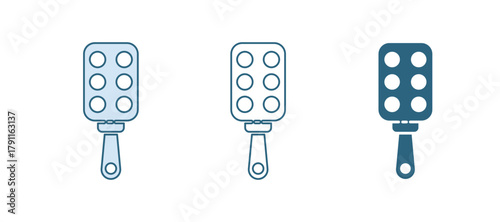 Blue Spanking paddle icon isolated on white background. Fetish accessory. Sex toy for adult. Vector