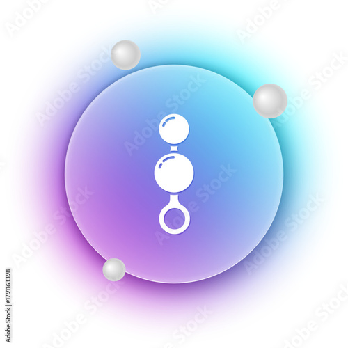 White Anal beads icon isolated on white background. Anal balls sign. Fetish accessory. Sex toy for men and woman. Blue and purple gradient circle background. Vector