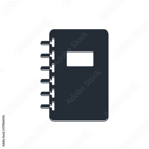 Black Notebook icon isolated on white background. Spiral notepad icon. School notebook. Writing pad. Diary for school. Vector