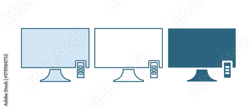 Blue Smart Tv icon isolated on white background. Television sign. Vector