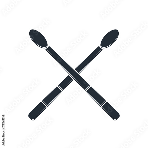 Black Drum sticks icon isolated on white background. Musical instrument. Vector