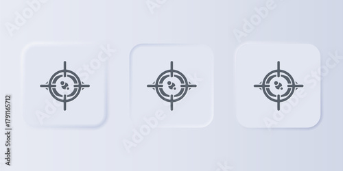 Grey Eye scan icon isolated on grey background. Scanning eye. Security check symbol. Cyber eye sign. Set icons in square buttons. Vector