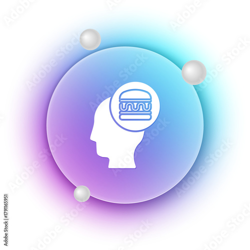 White Online ordering and fast food delivery icon isolated on white background. Blue and purple gradient circle background. Vector