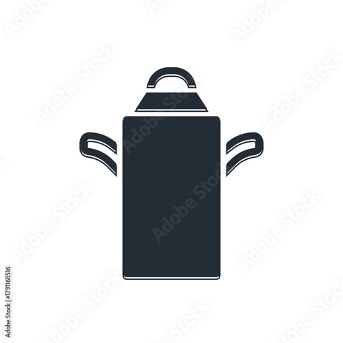 Black Can container for milk icon isolated on white background. Vector