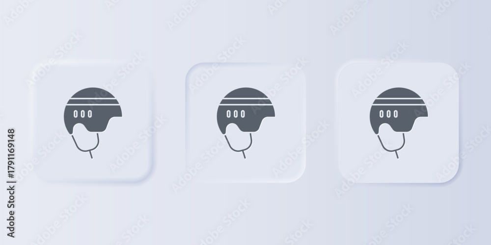 Ταπετσαρία Grey Hockey helmet icon isolated on grey background