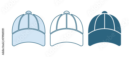 Blue Baseball cap icon isolated on white background. Sport equipment. Sports uniform. Vector