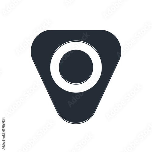 Black Guitar pick icon isolated on white background. Musical instrument. Vector