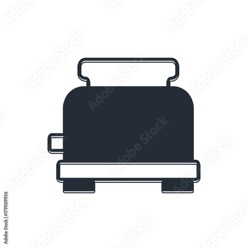 Black Toaster icon isolated on white background. Vector
