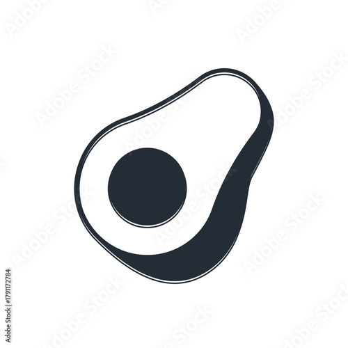 Black Avocado fruit icon isolated on white background. Vector