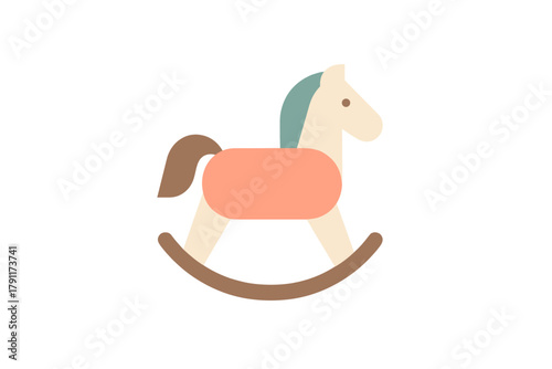 Colorful rocking horse toy design for children's playroom decor and educational purposes
