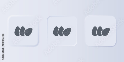 Grey Chicken egg icon isolated on grey background. Set icons in square buttons. Vector
