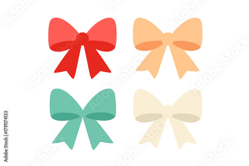 Colorful bows in various shades perfect for gifts, crafts, and decorations
