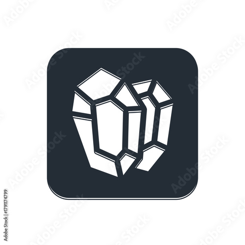 Black Gem stone icon isolated on white background. Jewelry symbol. Diamond. Vector