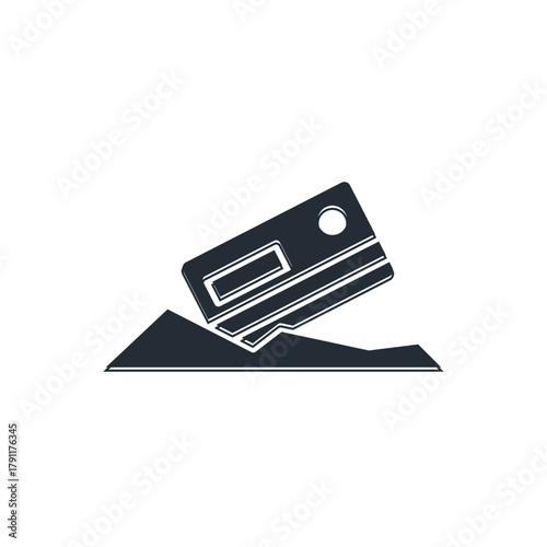 Black Cocaine and credit card icon isolated on white background. Vector