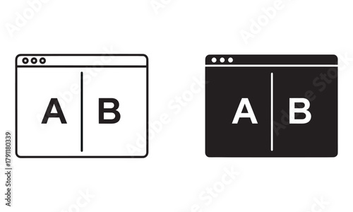 A/B Testing Icon Vector. Experiment, Marketing, Analytics Symbol