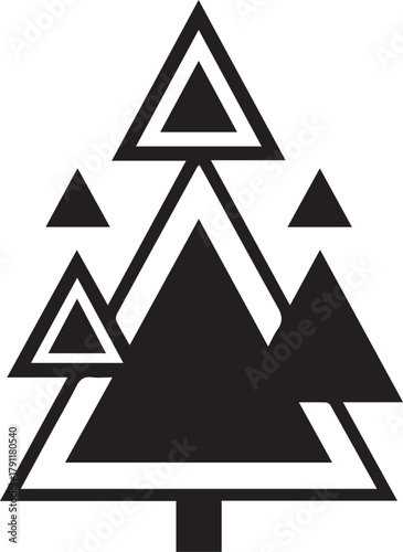 Abstract Christmas tree. hand draw vector