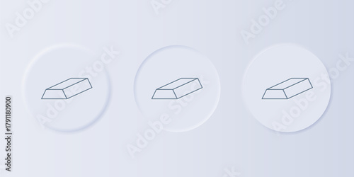 Grey Gold bars icon isolated on grey background. Banking business concept. Set icons in square buttons. Vector