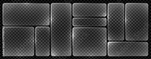 Ribbed polycarbonate with podium glass plexi and plate. Transparent texture mirror with background and ribbed. Polycarbonate podium effect 3d corrugated color square window frame sign glossy stripe.