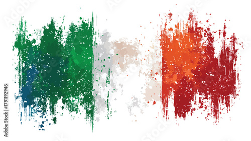 Vibrant Italy National Flag on Painted Background Vector Design