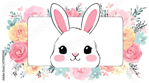 Cute Bunny Head Frame for Photo Album & Note Book Page