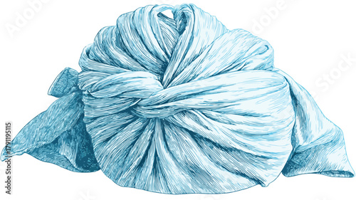 Elegant Light Blue Turban Vector Illustration on White Background