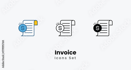 Invoice icons vector set stock illustration