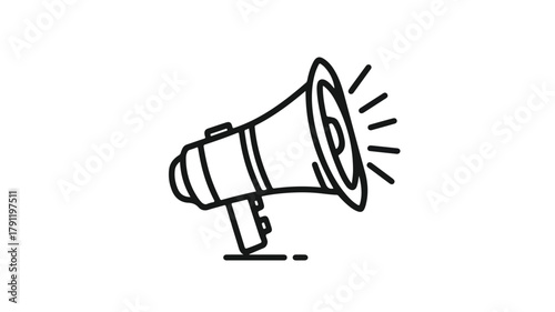 Professional Megaphone Line Icon for Communication