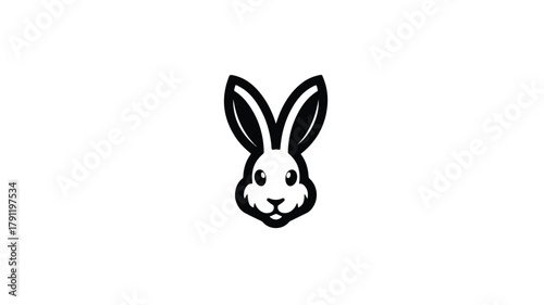 Rabbit Head Solid Icon Animals Concept Hare Head Vector Image