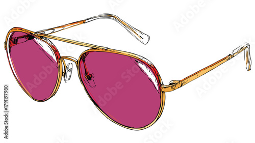 Stylish Shaped Sunglasses for Eye Protection Vector With Outline