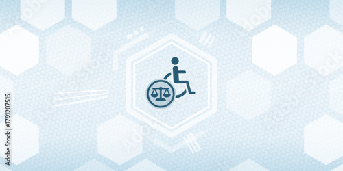 Accessibility and Disability Law Header Vektor Illustration for Inclusion and Social Legal Regulations
